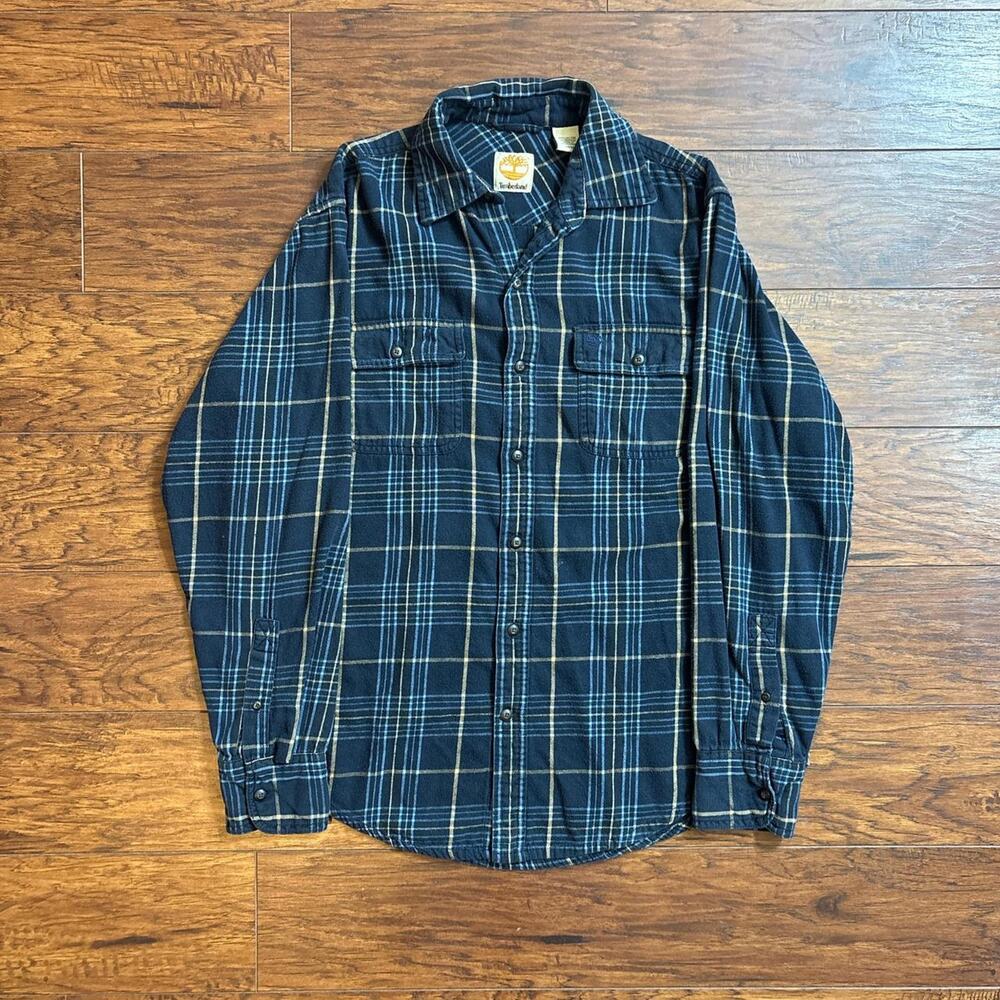 Timberland Men's Plaid Flannel Long Sleeve Button Up Shirt Size M